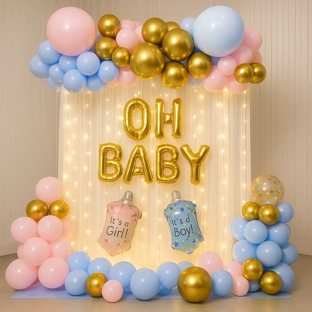 Baby Shower With Pastel Balloons